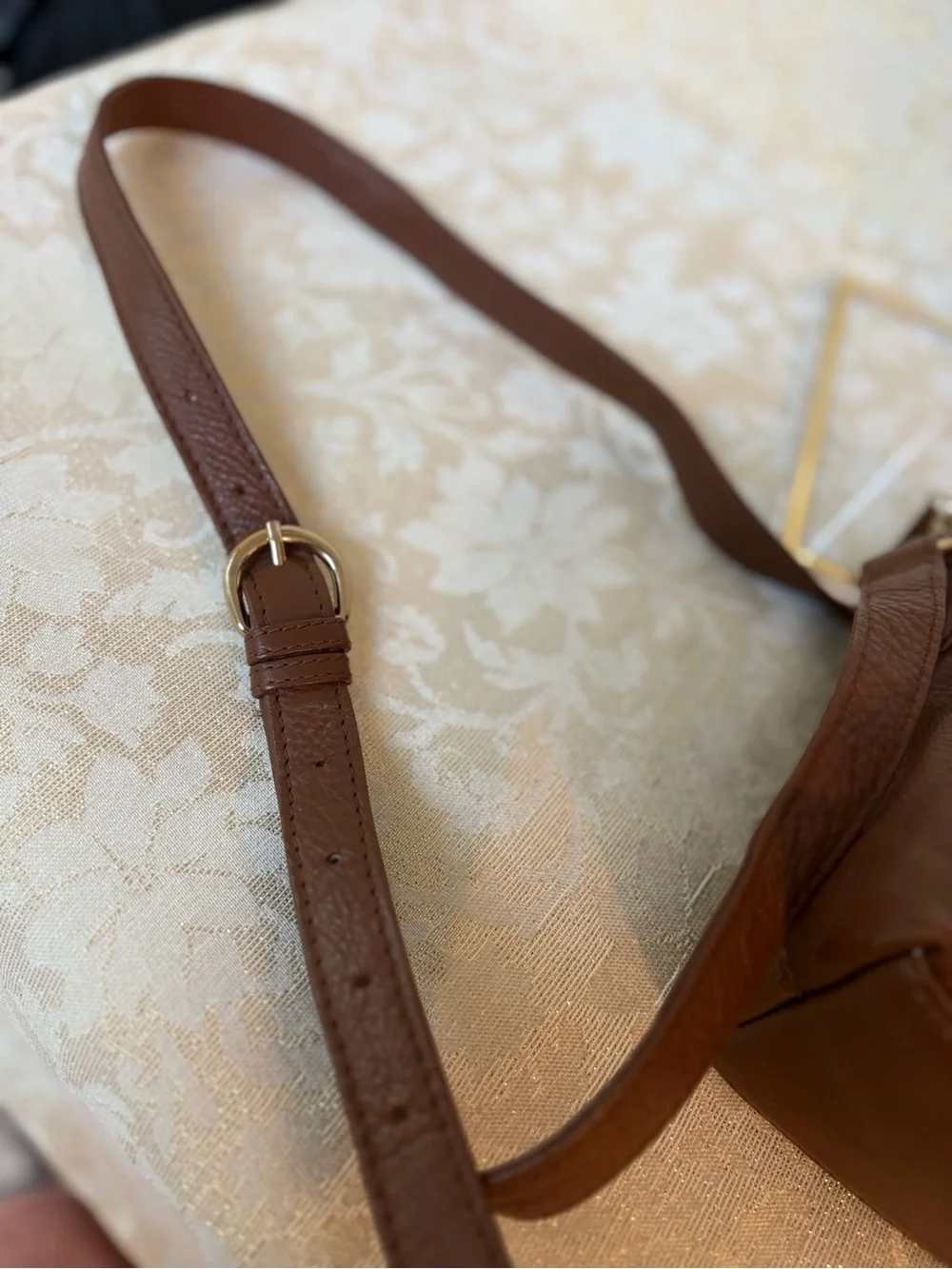 Levenger Brown Leather Messenger Crossbody Bag